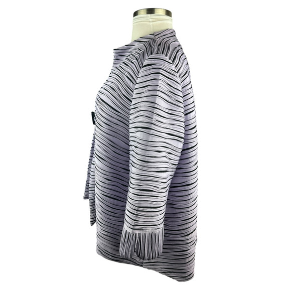 IC by Connie K Toggle Button Artsy Asymmetrical Textured Jacket Plus Size 3X - Picture 6 of 16